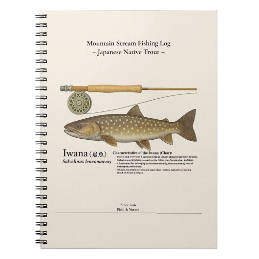 Iwana Mountain Stream Fishing Log Photo Notebook Notizblock (Vorderseite)