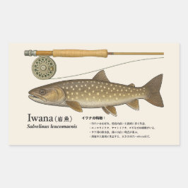 Iwana (Salvelinus leucomaenis) – Japanese Illust Rechteckiger Aufkleber