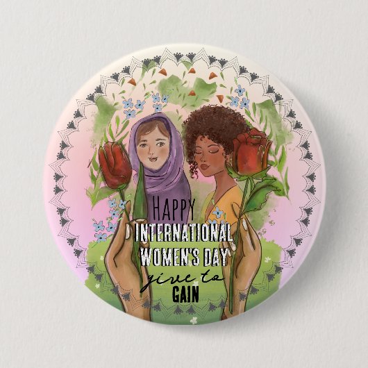 IWD 2026 Give To Gain Mandala Button | Large  (Vorderseite)