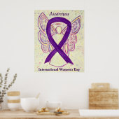 IWD Awareness Ribbon Lila Angel Poster Art Print (Küche)