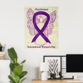 IWD Awareness Ribbon Lila Angel Poster Art Print (Heimbüro)