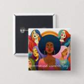 IWD | März 8 ist der Internationale Frauentag Button (Vorne & Hinten)