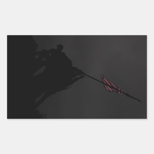 Iwo Jima Flag Rechteckiger Aufkleber (Vorderseite)
