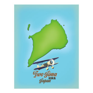 Iwo Jima Japan Inselkarte Fotodruck