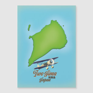 Iwo Jima Japan Inselkarte Magnetkarte