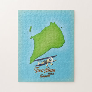 Iwo Jima Japan Inselkarte Puzzle
