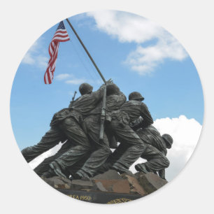 Iwo Jima Memorial in Washington DC Runder Aufkleber