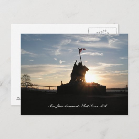 Iwo Jima Monument - Fall River, MA Postkarte (Vorne/Hinten)
