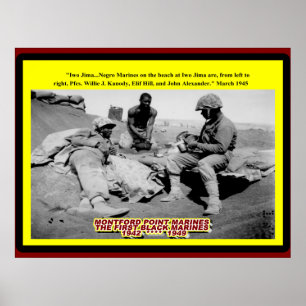 IWO JIMA NEGRO MARINES 1945 POSTER