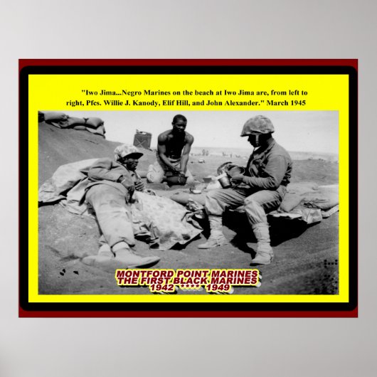 IWO JIMA NEGRO MARINES 1945 POSTER (Vorne)