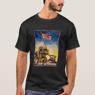 Iwo Jima Retro WW2 American Flag Raise T Shirt