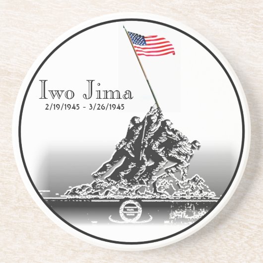 Iwo Jima Sandstein Untersetzer (Vorne)