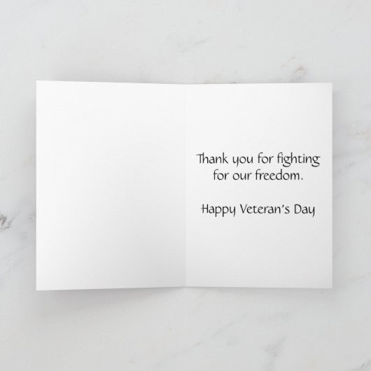Iwo Jima, Veteran's Day Card Dankeskarte (Innenseite)