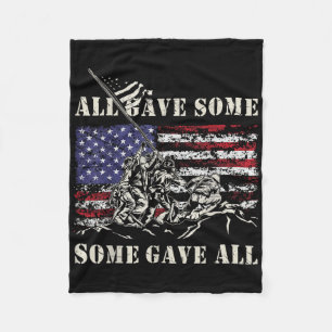 Iwo Jima WWII Veteran 4. Juli Armee US-Flagge Ret Fleecedecke