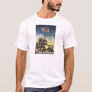 Iwojima-Flagge, welche die Farbkriegsgraphik T-Shirt