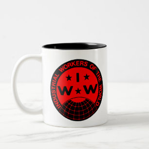 IWW-Logo , Wobbbys - Eine große Gewerkschaft Kaffe Zweifarbige Tasse