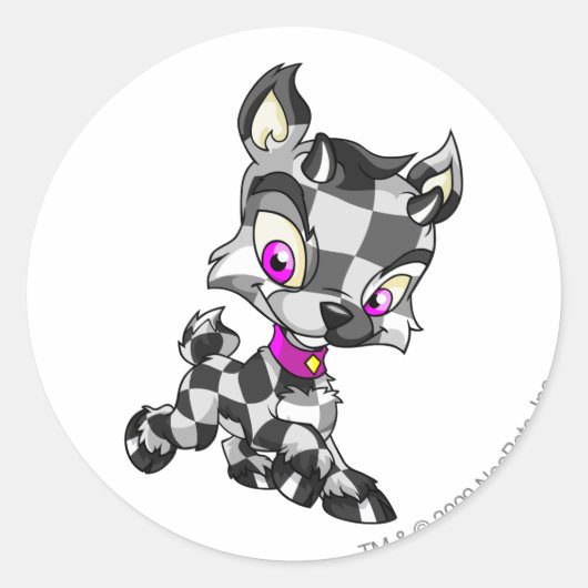 Ixi Checkered Runder Aufkleber (Vorderseite)