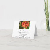 Ixora blüht Weihnachten Notecard (Rückseite)