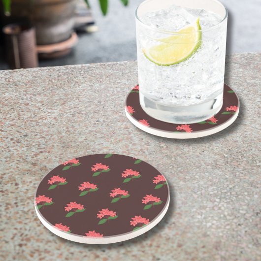 Ixora, Blume Maha Sarakham (dunkel) Sandstone Getränkeuntersetzer