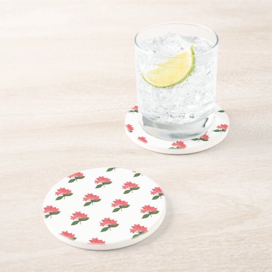 Ixora, Blume Maha Sarakham Sandstone Untersetzer (Seite)