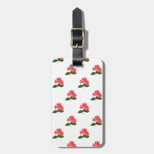 Ixora Coccinea, Blume Maha Sarakham Gepäckanhänger (Vorderseite vertikal)