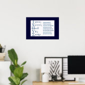 IXOYE Acrostic (blau) Poster (Heimbüro)
