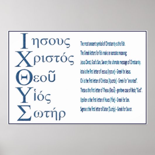 IXOYE Acrostic (blau) Poster (Vorne)