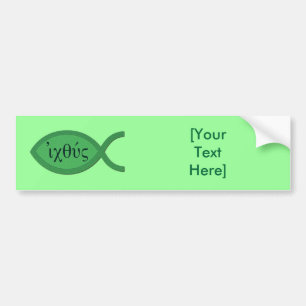 IXOYE christliches Fisch-Symbol - grünes Pergamen Autoaufkleber
