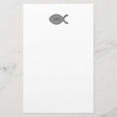 IXOYE christliches Fisch-Symbol - Steineffekt Briefpapier (Vorderseite)