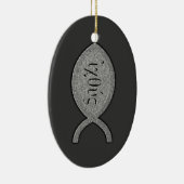 IXOYE christliches Fisch-Symbol - Steineffekt Keramikornament (Rechts)