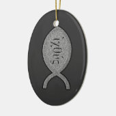 IXOYE christliches Fisch-Symbol - Steineffekt Keramikornament (Links)