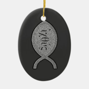 IXOYE christliches Fisch-Symbol - Steineffekt Keramikornament