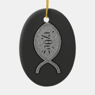 IXOYE christliches Fisch-Symbol - Steineffekt Keramikornament