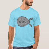 IXOYE Christliches Fischsymbol - Stone-Effekt T-Shirt (Vorderseite)