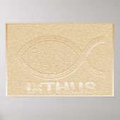 IXTHUS Christliche Fischzeichen - Gold Poster (Vorne)