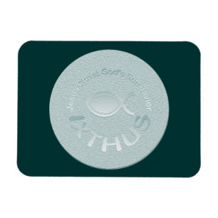 IXTHUS christliches Fisch-Symbol - SILBER Magnet