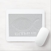 IXTHUS christliches Fisch-Symbol - Silber Mousepad (Mit Mouse)