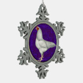 Ixworth Rooster Schneeflocken Zinn-Ornament (Links)