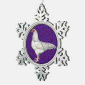 Ixworth Rooster Schneeflocken Zinn-Ornament (Rechts)