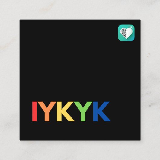 IYKYK Pride Quadratische Visitenkarte (Vorderseite)