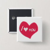 “I🤍You Heart – Cute Romantic Gift Design” Button (Vorne & Hinten)
