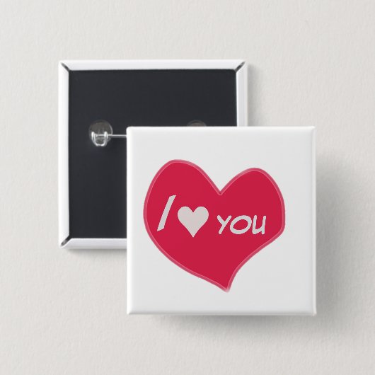 “I🤍You Heart – Cute Romantic Gift Design” Button (Vorne & Hinten)