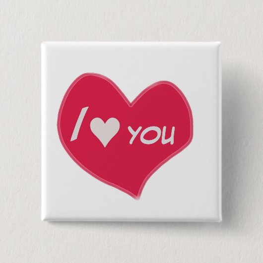 “I🤍You Heart – Cute Romantic Gift Design” Button (Vorderseite)