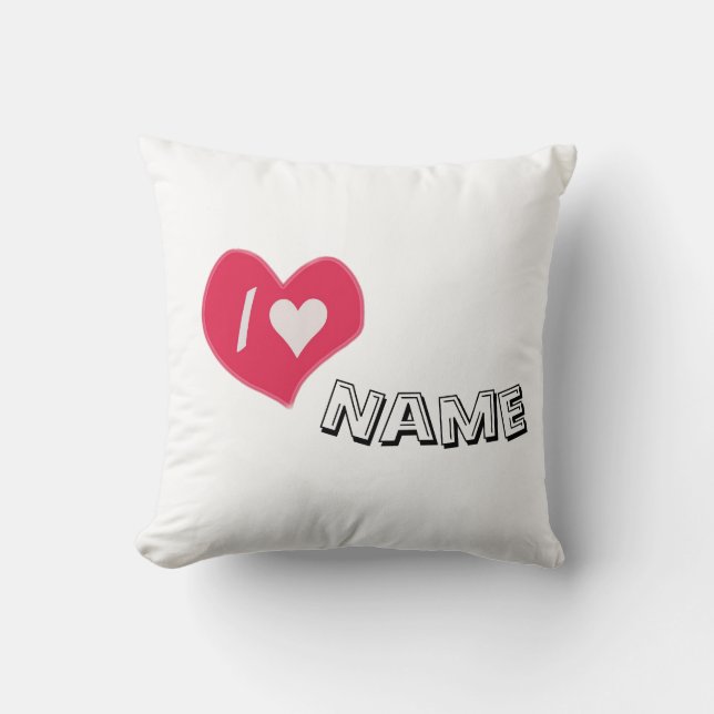 “I🤍You Heart – Cute Romantic Gift Design” Kissen (Vorderseite)