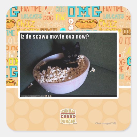 Iz de scawy Film ova jetzt? Quadratischer Aufkleber (Vorderseite)