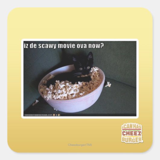 Iz de scawy Film ova jetzt? Quadratischer Aufkleber (Vorderseite)