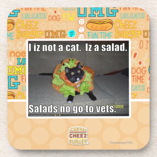 Iz I nicht eine Katze. Iz ein Salat Getränkeuntersetzer (Vorderseite)
