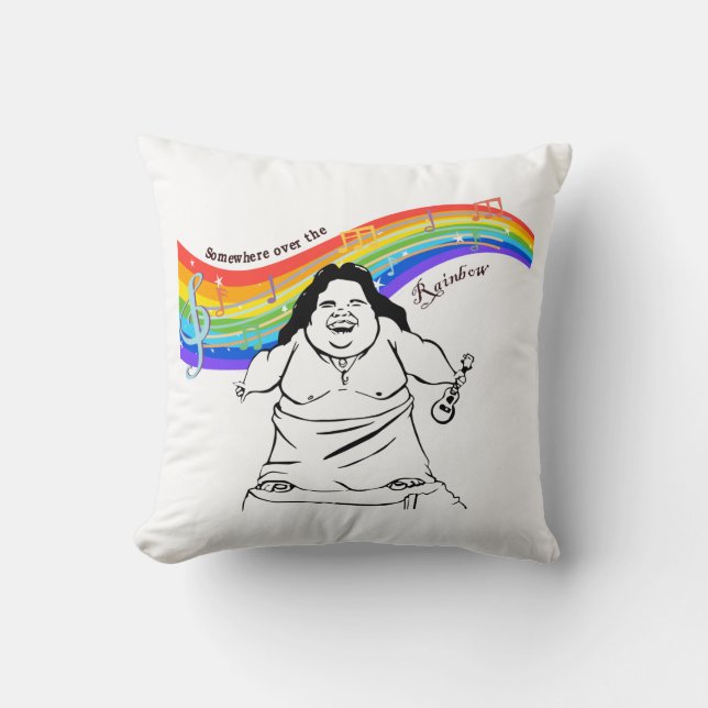 IZ Kamakawiwo'ole irgendwo über dem Regenbogen   Kissen (Vorderseite)