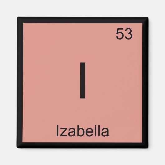 Izabella Name Chemistry Element Periodische Tabell Magnet (Vorne)