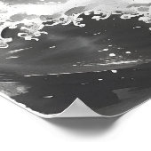 Izanami und Izanagi Schwarz-Weiß-Speere Poster (Ecke)